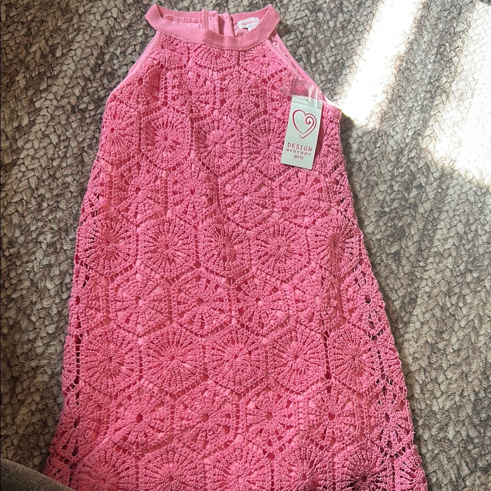 Design History Orange Pink Halter Sundress